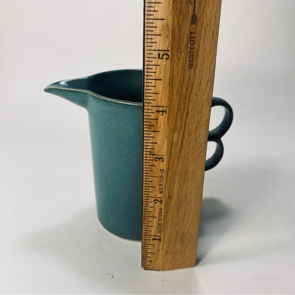 Bennington Potters Trigger Teal Creamer Double Handle Mid-Century Modern 1394 - Picture 12 of 13